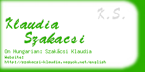 klaudia szakacsi business card